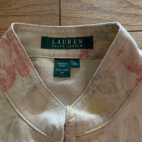 NEW Vintage Ralph Lauren Floral Linen Frog Buttons Jacket - Sz S - NWT - Picture 5 of 9